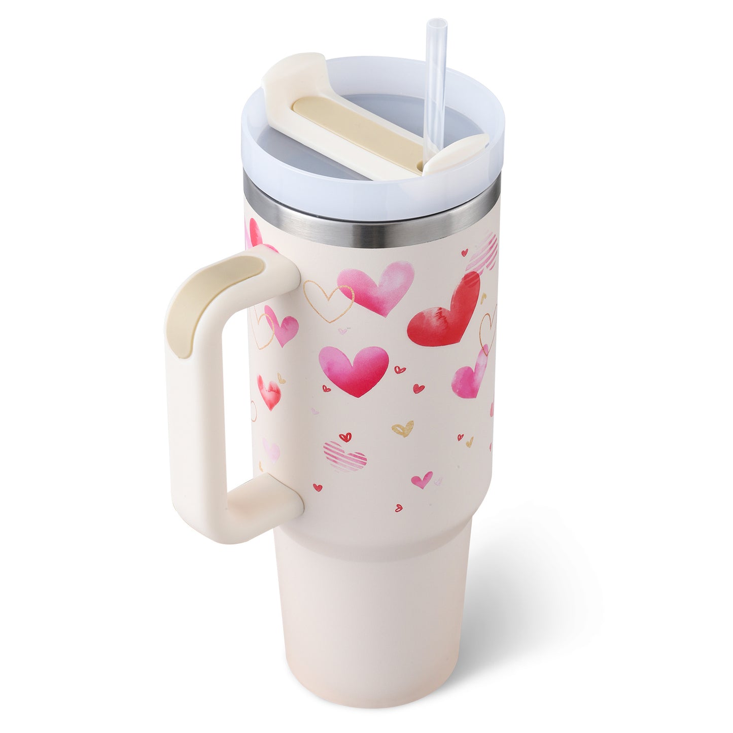 40 Oz Tumbler – Handle, Straw, Spill-Proof, Travel-Friendly