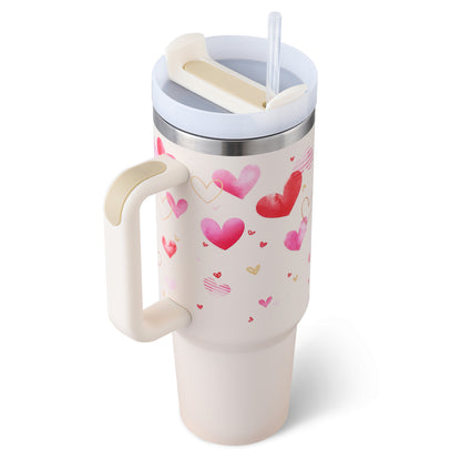 40 Oz Tumbler – Handle, Straw, Spill-Proof, Travel-Friendly