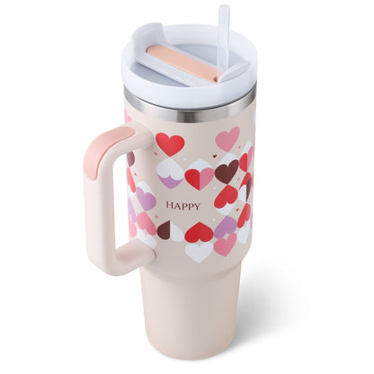 40 Oz Tumbler – Handle, Straw, Spill-Proof, Travel-Friendly