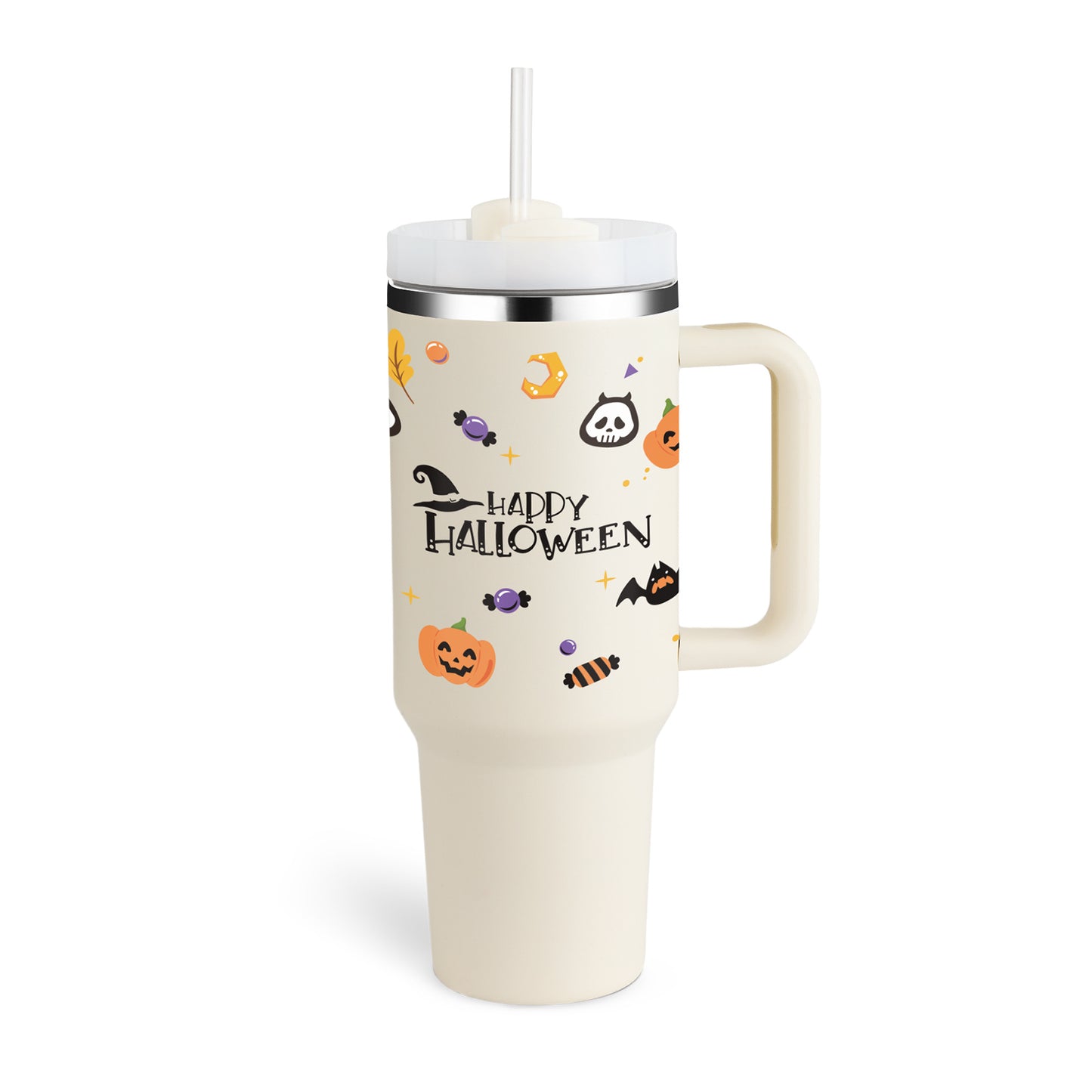 40 Oz Tumbler – Handle, Straw, Spill-Proof, Travel-Friendly