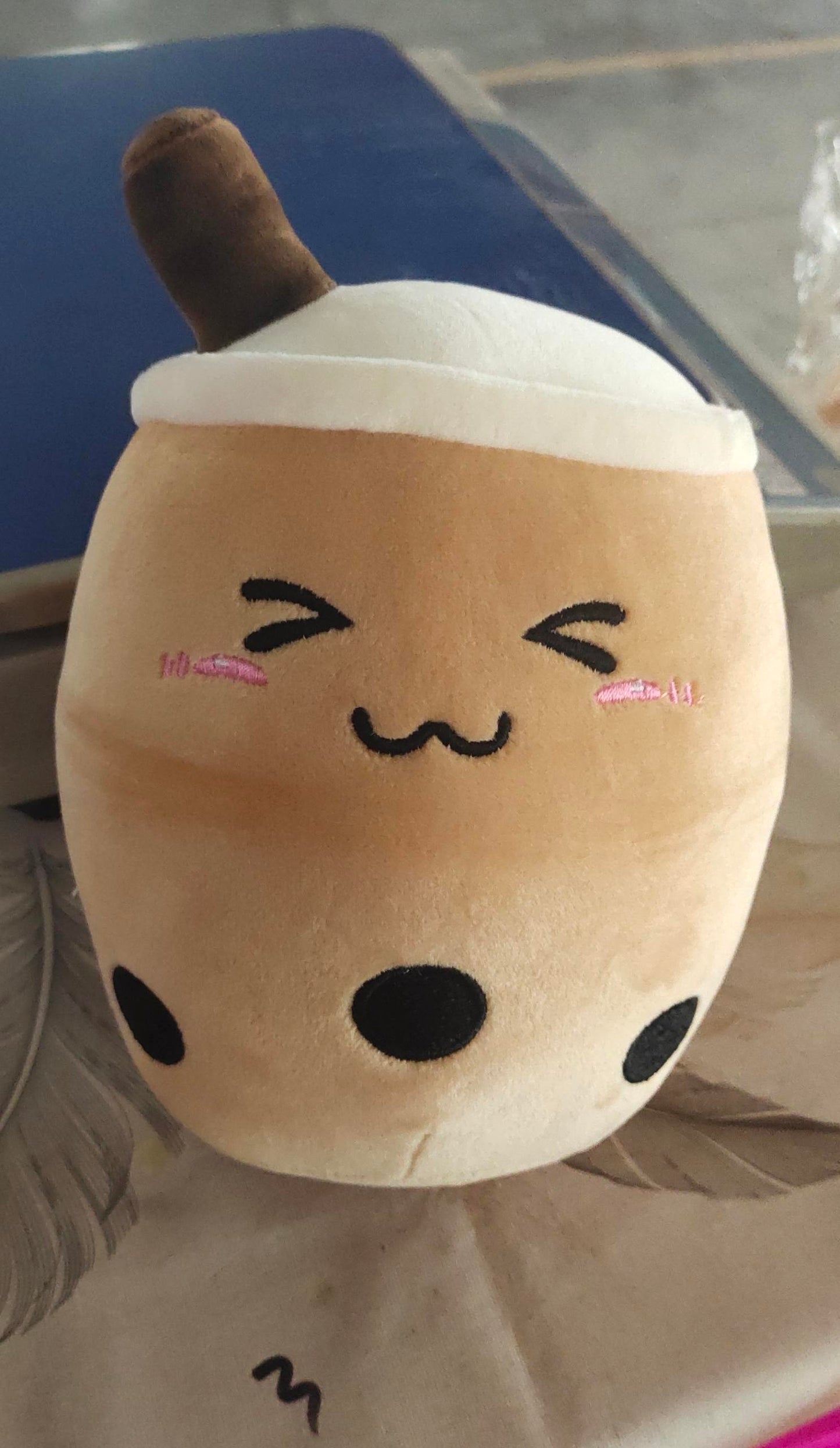 Cute Boba Tea Plush Toy – Soft Strawberry Milk Pillow for Kids