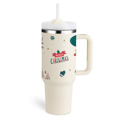 40 Oz Tumbler – Handle, Straw, Spill-Proof, Travel-Friendly