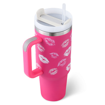 40 Oz Tumbler – Handle, Straw, Spill-Proof, Travel-Friendly