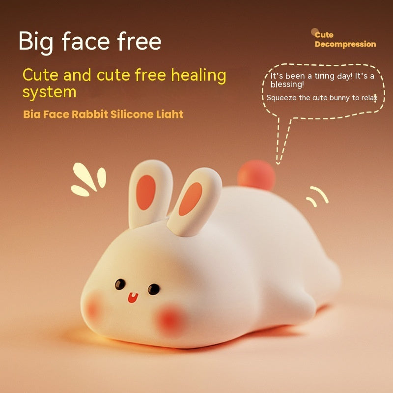 LED Rabbit Night Light – Touch Silicone Bedside Lamp
