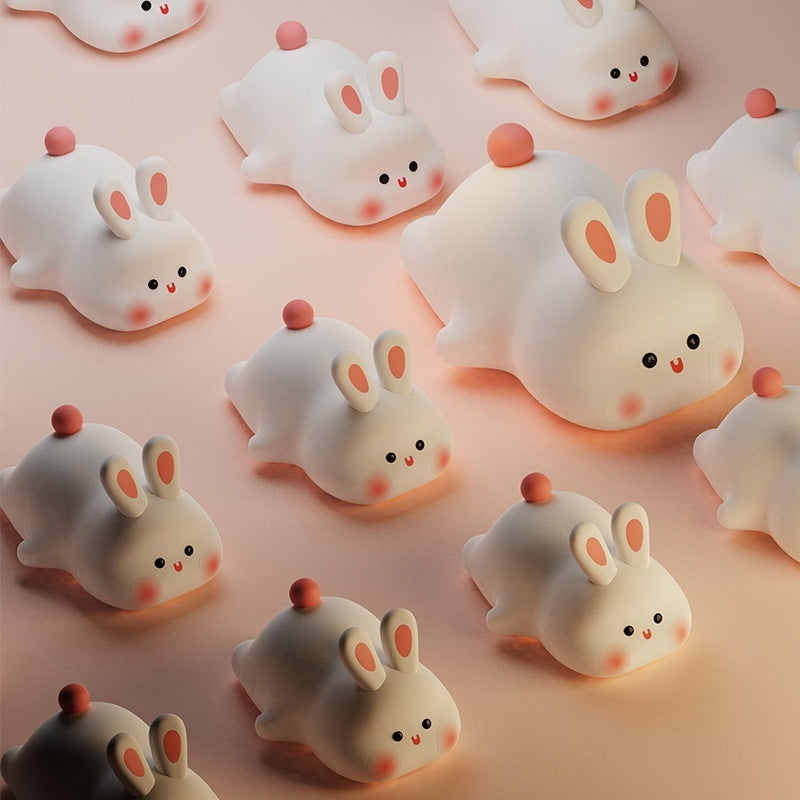 LED Rabbit Night Light – Touch Silicone Bedside Lamp