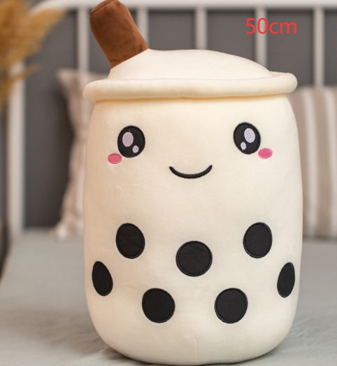 Cute Boba Tea Plush Toy – Soft Strawberry Milk Pillow for Kids